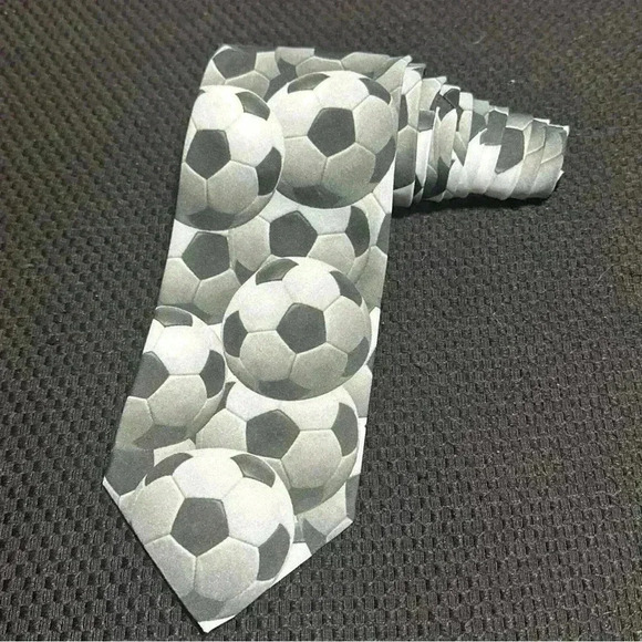 Ralph Marlin Other - Vintage Ralph Marlin "Just Balls-Soccer" Neck tie Black White Gray